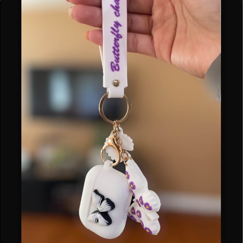 White Butterfly Charm AirPod Pro Case